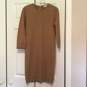 Michael Kors tan 3/4 sleeve sweater dress, Size S